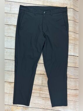Men Lululemon Commision Slim Fit Stretch Performance Black Pants LM5A51S Size 36